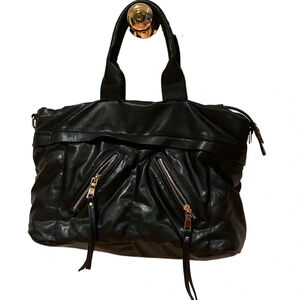 Sandra Angellozzi Black  soft leather puffer bag